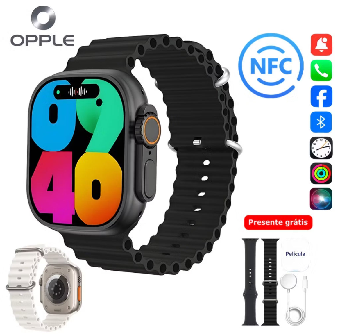 Opple-Relógio Smartwatch Original Ultra Série 49mm, GPS, NFC, Monitor de Pressão Arterial