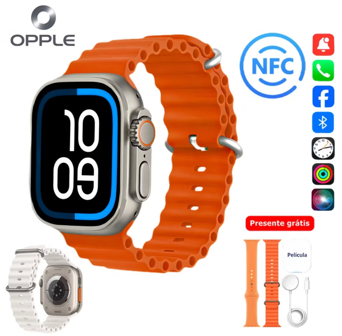 Opple-Relógio Smartwatch Original Ultra Série 49mm, GPS, NFC, Monitor de Pressão Arterial